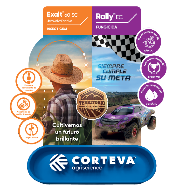 Productos de Corteva con branding de la campaña