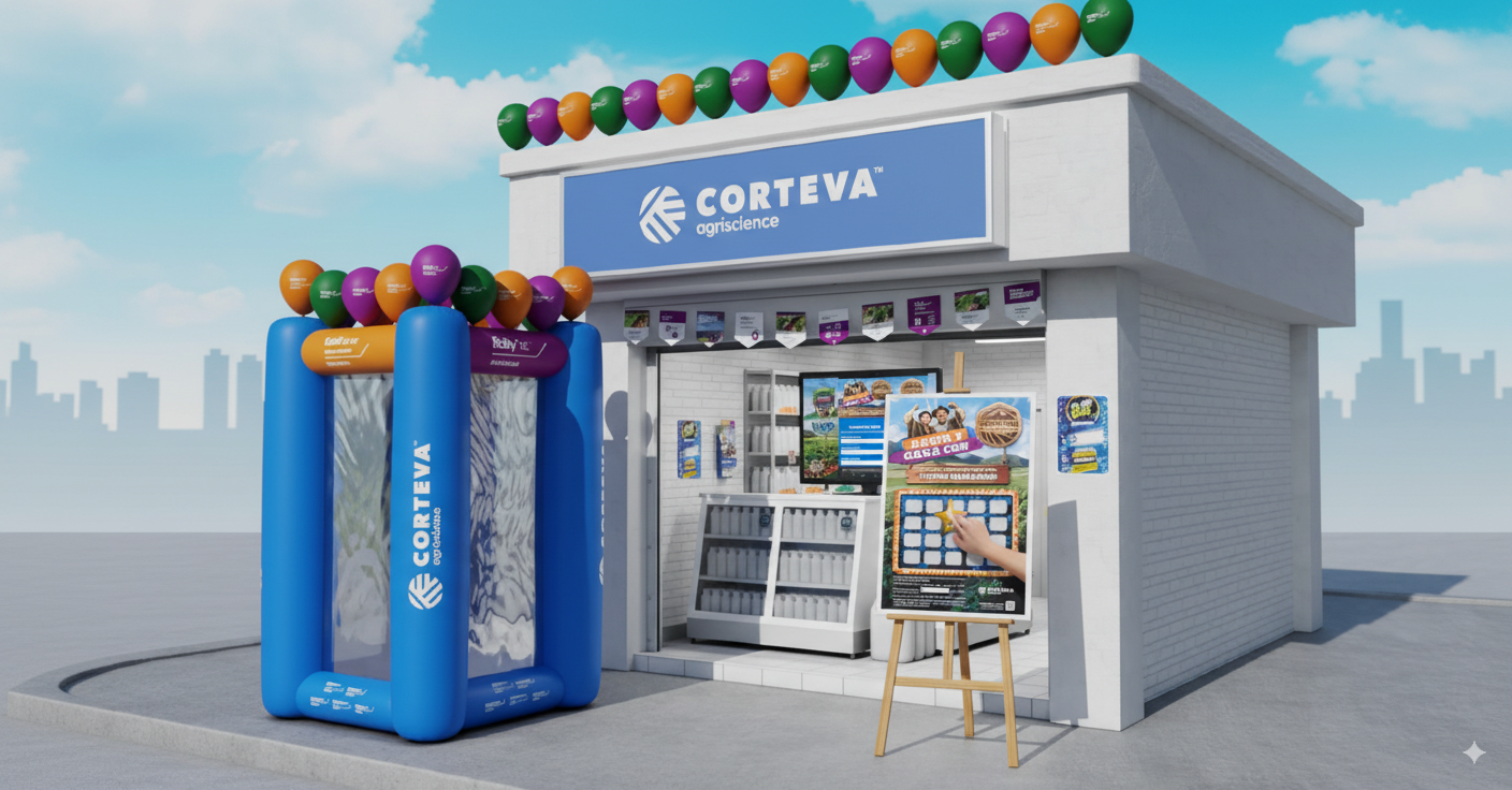 Afiche de Raspa y Gana en un almacén agrícola