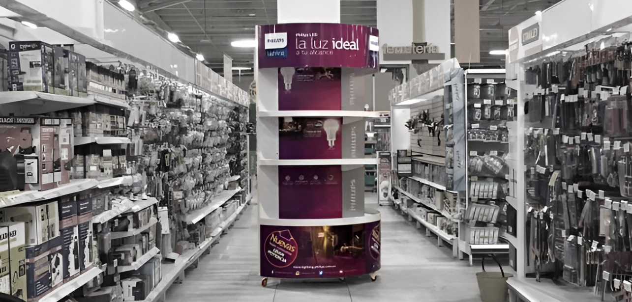 Vista de la columna Philips en el pasillo de la tienda