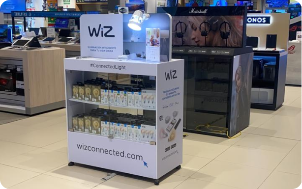 Foto real del punto de experiencia en la tienda