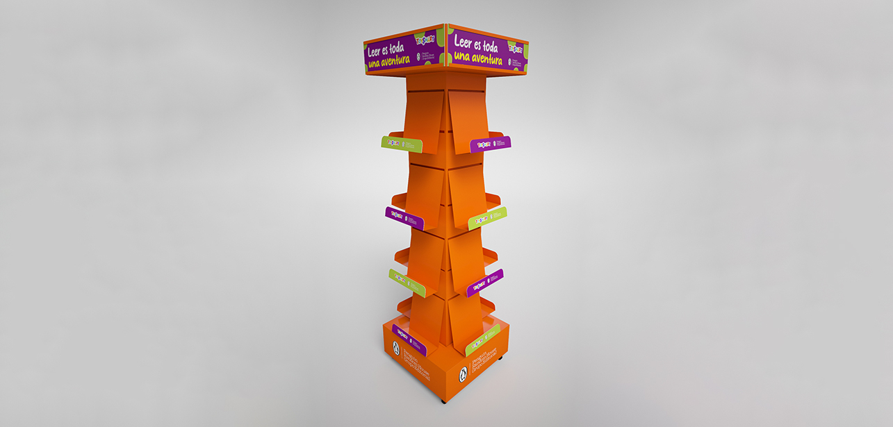 Vista lateral del librero